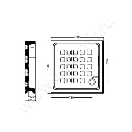 Душевой поддон Kerasan Retro 1340 01 размеры
