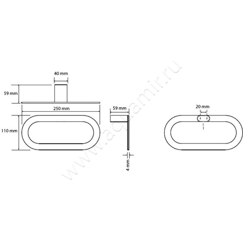 Полотенцедержатель Bemeta Organic 157104381 размеры