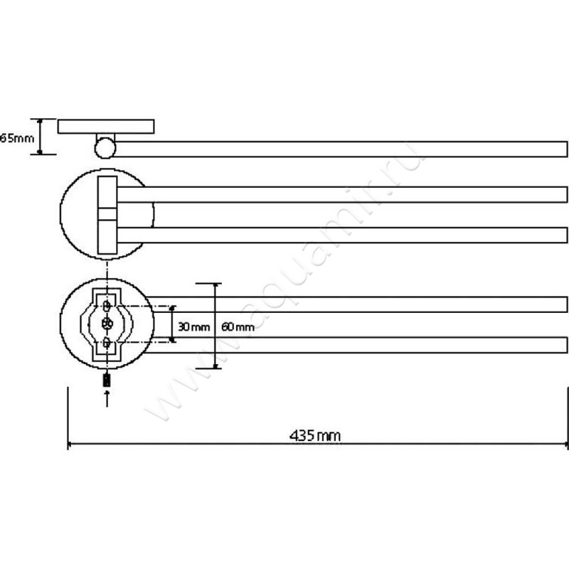 Полотенцедержатель Bemeta Alfa 102404101 размеры