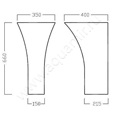 Пьедестал для раковины Hatria Sculture 00YR3901 размеры
